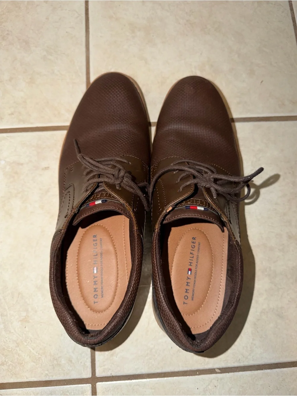 🚨 Tommy Hilfiger Brown Textured Oxford Dress Shoes Men’s Lace-Up